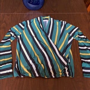 Striped wrapped blous